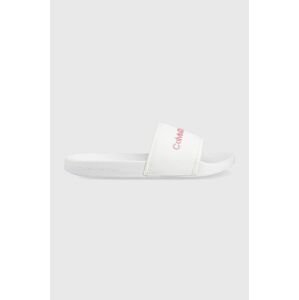 Šľapky Calvin Klein Jeans Slide Bold Institutional dámske, biela farba,