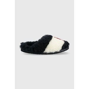 Papuče Tommy Hilfiger Th Home Slipper Sherpa Fur , tmavomodrá farba