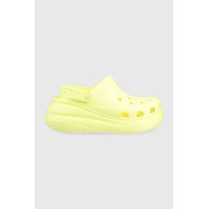 Šľapky Crocs Classic Crush Clog dámske, žltá farba, na platforme 207521