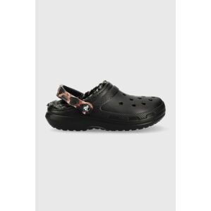 Papuče Crocs Classic Lined Animal Remix Clog 207842.0ZR.D-BL.MLC.AN, čierna farba, 207842