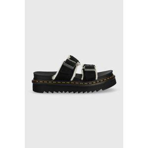 Semišové šľapky Dr. Martens Myles DM27771001-Black, dámske, čierna farba, na platforme