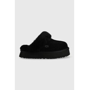 Kožené papuče UGG Disquette W Disquette čierna farba, 1122550.BLK