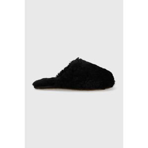 Vlnené papuče UGG W Maxi Curly Slide čierna farba, 1133151.BLK