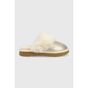 Detské papuče UGG Cozy Ii Metallic zlatá farba