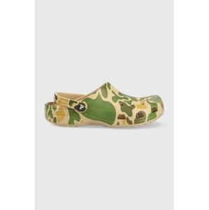 Šľapky Crocs Classic Printed Camo Clog 206454.2Y6.M-CHAI.TAN, pánske, zelená farba,