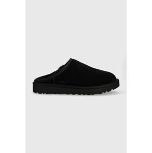 Semišové papuče UGG M Classic Slip-on 1129290.BLK-BLK, čierna farba