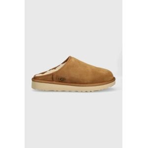 Semišové papuče UGG M Classic Slip-on hnedá farba