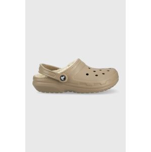 Papuče Crocs Classic Lined Clog 203591.2YB-MSHR.BONE, hnedá farba, 203591