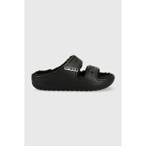 Šľapky Crocs Classic Cozzzy Sandal 207446.060-BLK.BLK, čierna farba, 207446