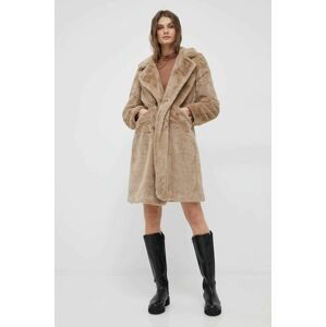 Kabát Vero Moda dámsky, béžová farba, prechodný, oversize