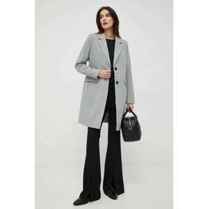 Kabát Vero Moda dámsky, šedá farba, prechodný