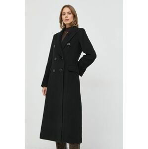 Vlnený kabát MAX&Co. čierna farba, prechodný,