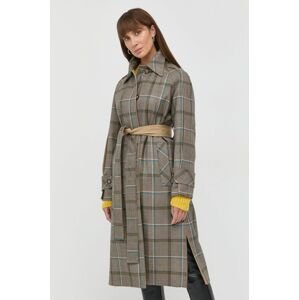Obojstranný kabát Victoria Beckham dámsky, béžová farba, prechodný,