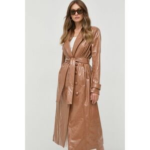 Kabát Bardot dámsky, béžová farba, prechodný, dvojradový