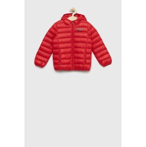 Detská páperová bunda EA7 Emporio Armani červená farba,