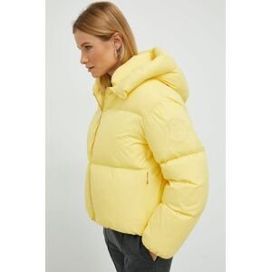 Páperová bunda Tommy Hilfiger dámska, žltá farba, zimná