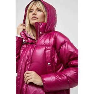 Páperová bunda Tommy Hilfiger dámska, fialová farba, zimná