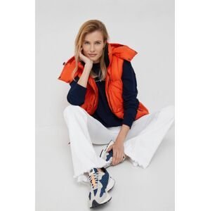 Páperová vesta Calvin Klein Jeans dámska, oranžová farba, zimná