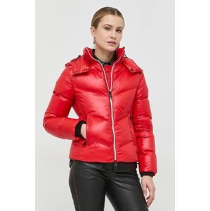 Páperová bunda BOSS dámska, červená farba, zimná,