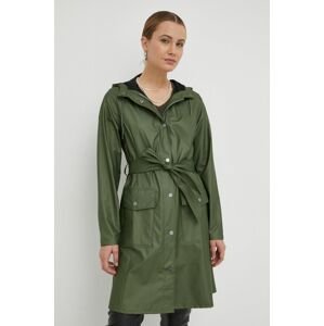 Nepremokavá bunda Rains 18130 Curve Jacket dámska, zelená farba, prechodná,