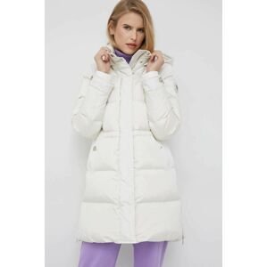 Páperová bunda Woolrich dámska, béžová farba, zimná,