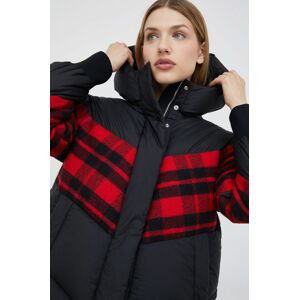 Páperová bunda Woolrich dámska, čierna farba, zimná, oversize