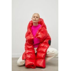 Páperová bunda MMC STUDIO Maffo Gloss dámska, červená farba, zimná, oversize