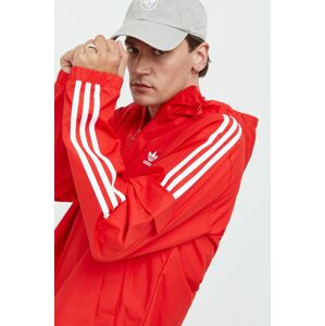 Bunda adidas Originals pánska, červená farba, prechodná,