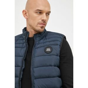 Vesta Pepe Jeans pánska, tmavomodrá farba, prechodná