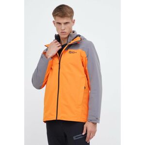 Turistická bunda Jack Wolfskin Taubenberg 3in1 oranžová farba