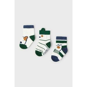 Detské ponožky Mayoral Newborn (3-pak) zelená farba