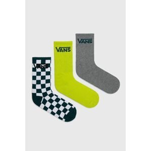 Detské ponožky Vans (3-pak) zelená farba