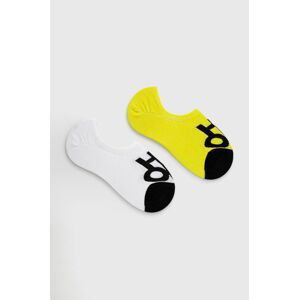 Ponožky HUGO (2-pak) dámske, žltá farba