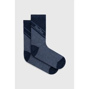 Ponožky s prímesou kašmíru Max Mara Leisure tmavomodrá farba