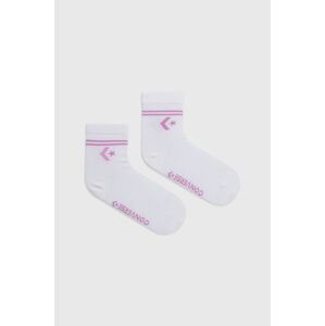 Ponožky Converse (2-pak) dámske, biela farba