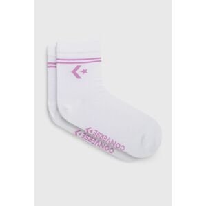 Ponožky Converse 2-pak dámske, biela farba
