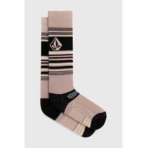 Ponožky s prímesou vlny Volcom ružová farba