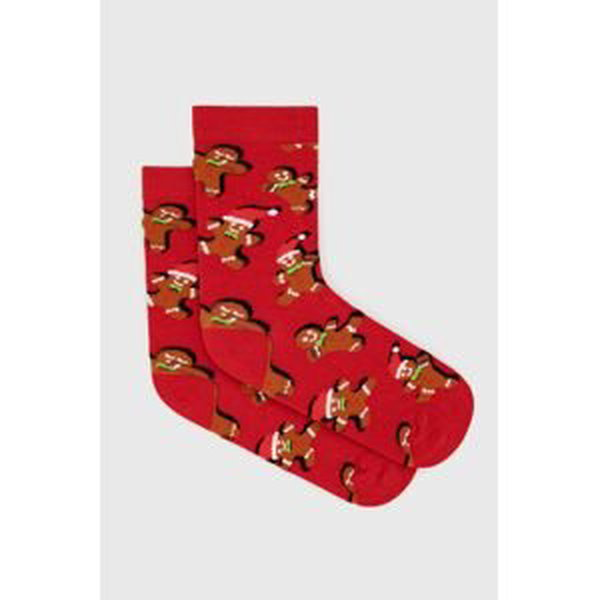 Ponožky John Frank dámske, červená farba