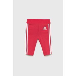 Legíny pre bábätká adidas ružová farba, s nášivkou