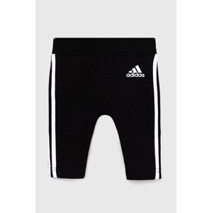 Detské legíny adidas čierna farba, s nášivkou