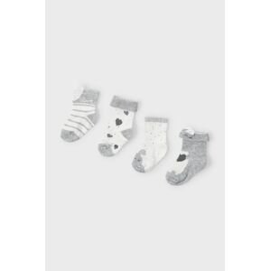 Detské ponožky Mayoral Newborn (4-pak) šedá farba