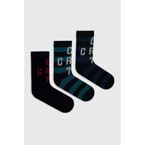 Detské ponožky CR7 Cristiano Ronaldo 3-pak tmavomodrá farba