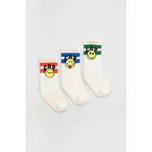 Ponožky pre bábätká GAP 3-pak béžová farba