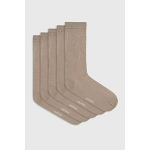 Ponožky Resteröds 5-pak pánske, béžová farba
