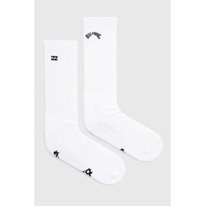 Ponožky Billabong 2-pak pánske, biela farba