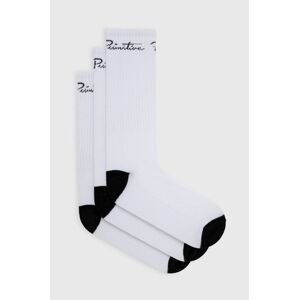 Ponožky Primitive (3-pak) pánske, biela farba