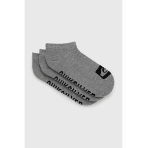 Ponožky Quiksilver (3-pak) pánske, šedá farba