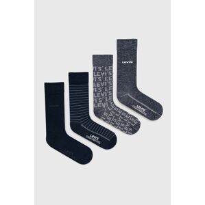 Ponožky Levi's 4-pack pánske, tmavomodrá farba