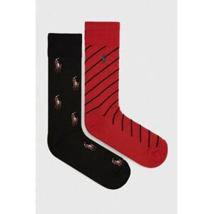 Ponožky Polo Ralph Lauren 2-pak pánske, červená farba