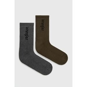 Ponožky Wrangler (2-pak) pánske, zelená farba